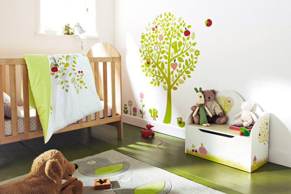  دکوراسیون اتاق خواب نوزاد سبز رنگ
