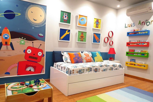 دیزاین اتاق کودک با ترکیب رنگ جذاب