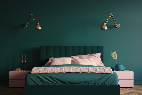 بهترین رنگ برای اتاق خواب زوجین سبز تیره