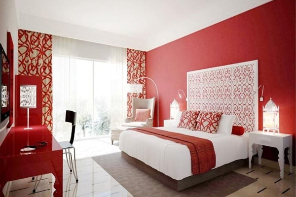 رنگ قرمز رمانتیک بهترین رنگ برای اتاق خواب زوجین